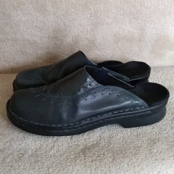 Clarks Leather Slip On Detailed Stitching Mules Clogs Shoes 8N Blue Green - Picture 7 of 16